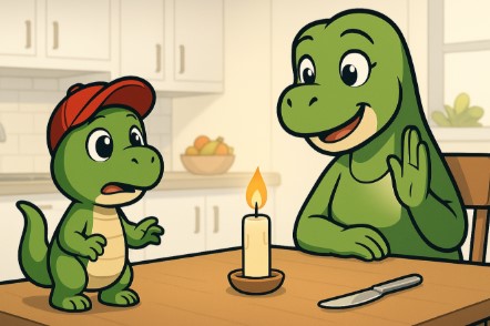 Messer, Gabel, Schere, Licht Dino