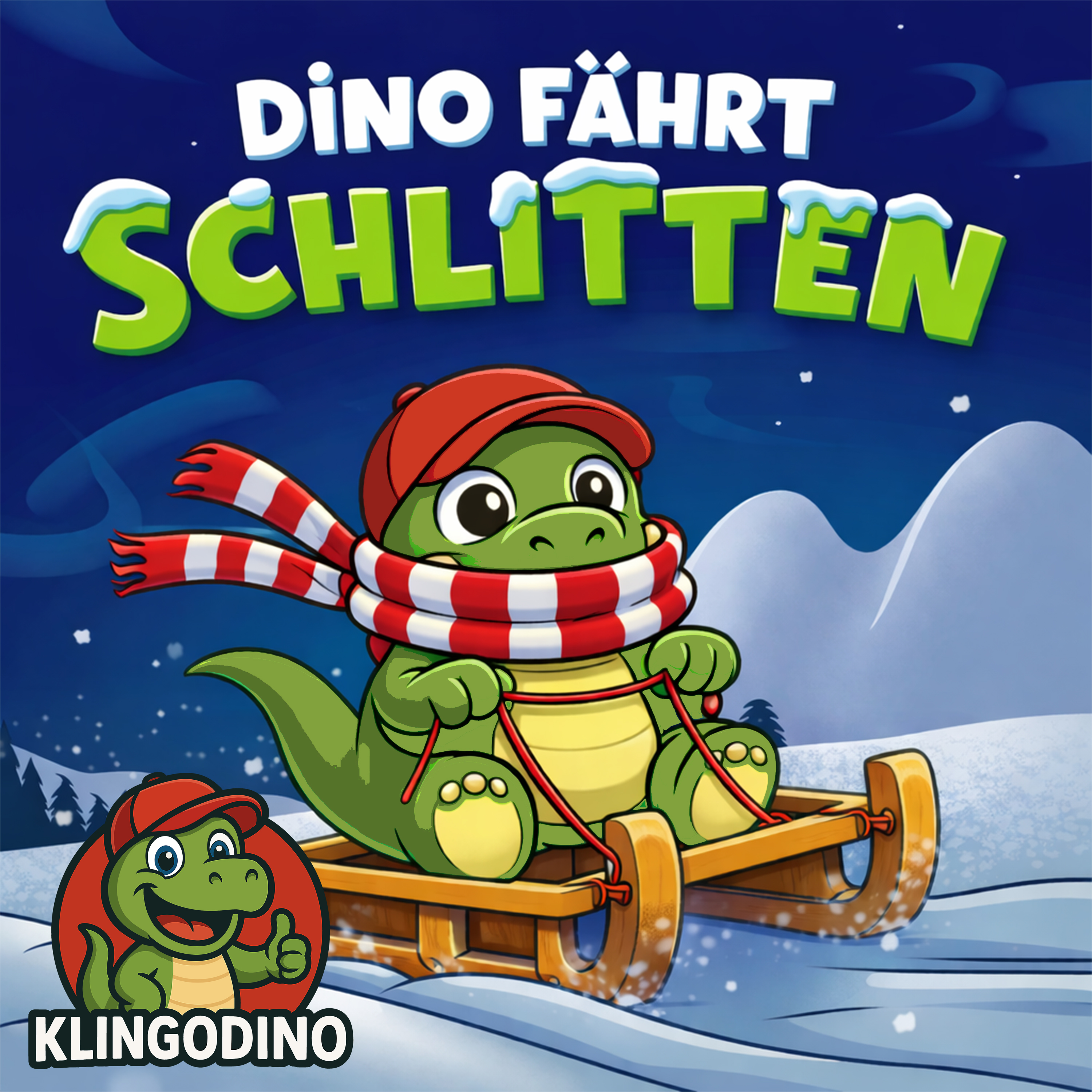 Dino fährt Schlitten Cover
